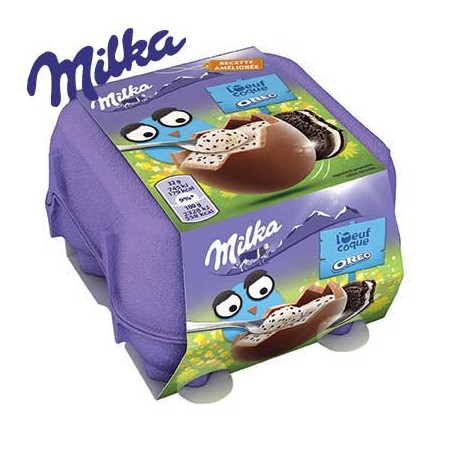 Oeufs coque Milka Oréo